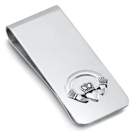 Claddagh Money Clip, Hallmarked 925 Sterling Silver (can be personalised)