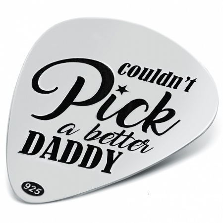 Couldn't Pick a Better Daddy Plectrum, Personalised, Sterling Silver