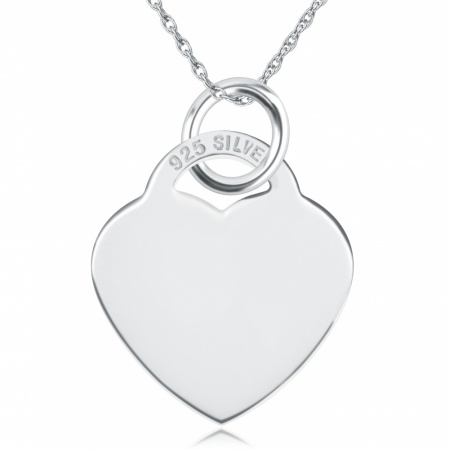 Small / Childs Heart Shaped Sterling Silver Necklace (can be personalised)