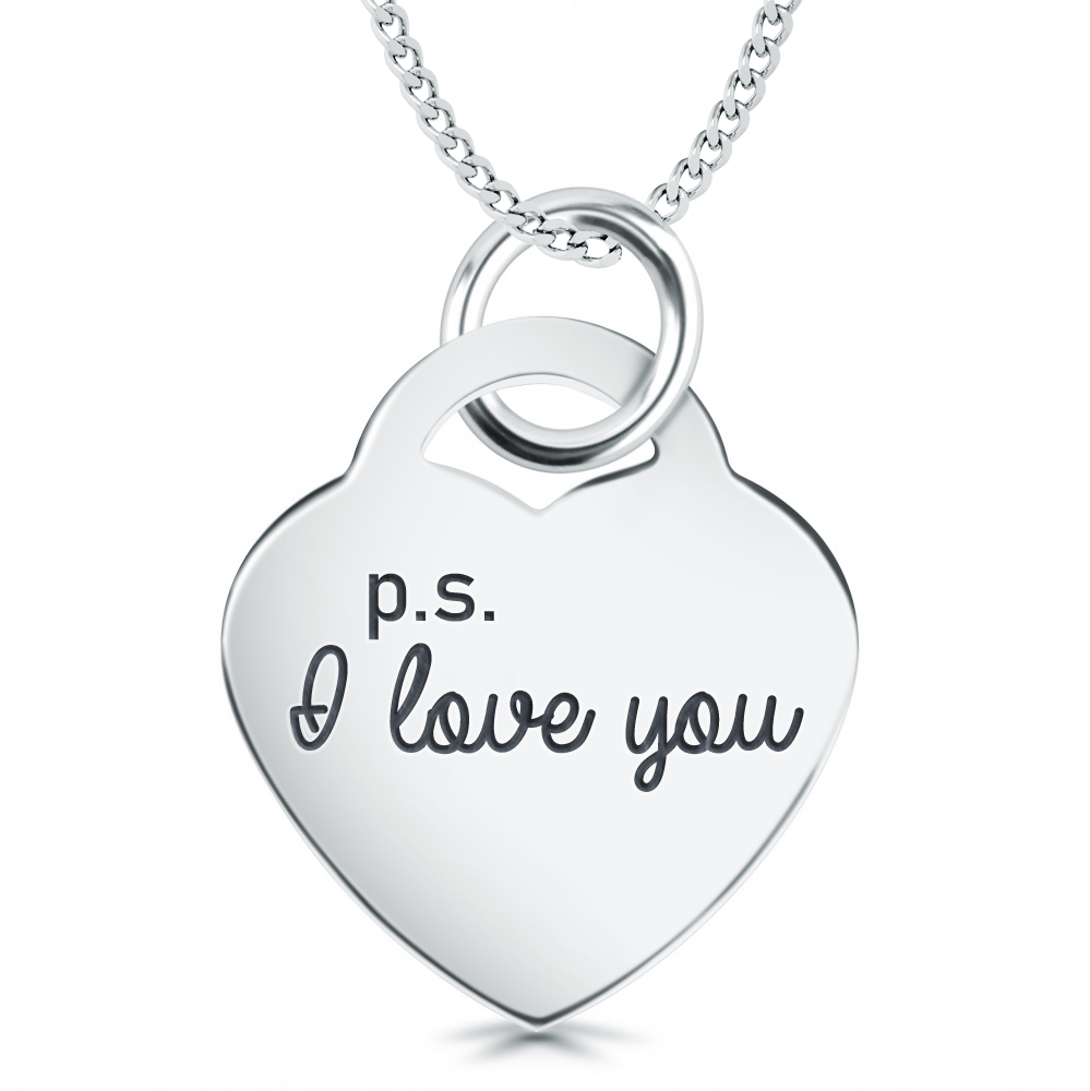 Ps. I Love You Sterling Silver Heart Necklace/ Pendant (can be personalised)