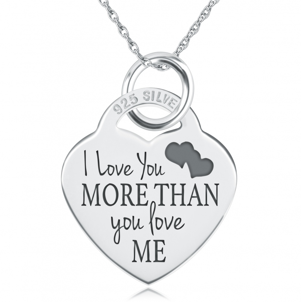 I Love You More Than You Love Me Necklace Personalised Sterling Silver