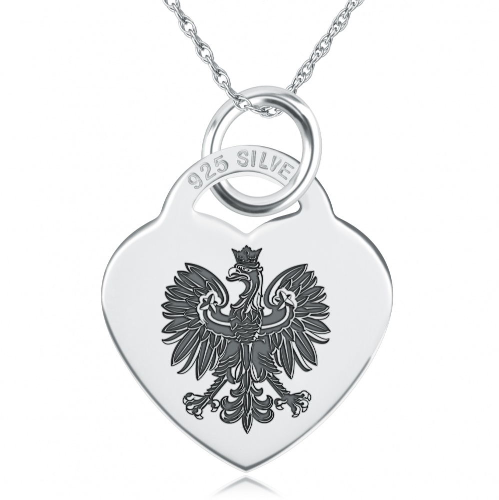 Solid 925 Silver Two Double Headed Eagle Pendant Necklace Albania Kosova  Russian