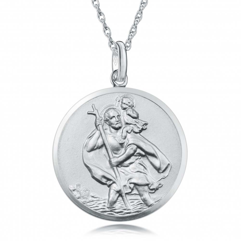 st christopher antique finish 925 silver personalised