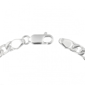 Mens Identity ID Bracelet, 925 Sterling Silver (Personalised / Engraved), 6.5mm wide, 8.5 Inches Curb Chain